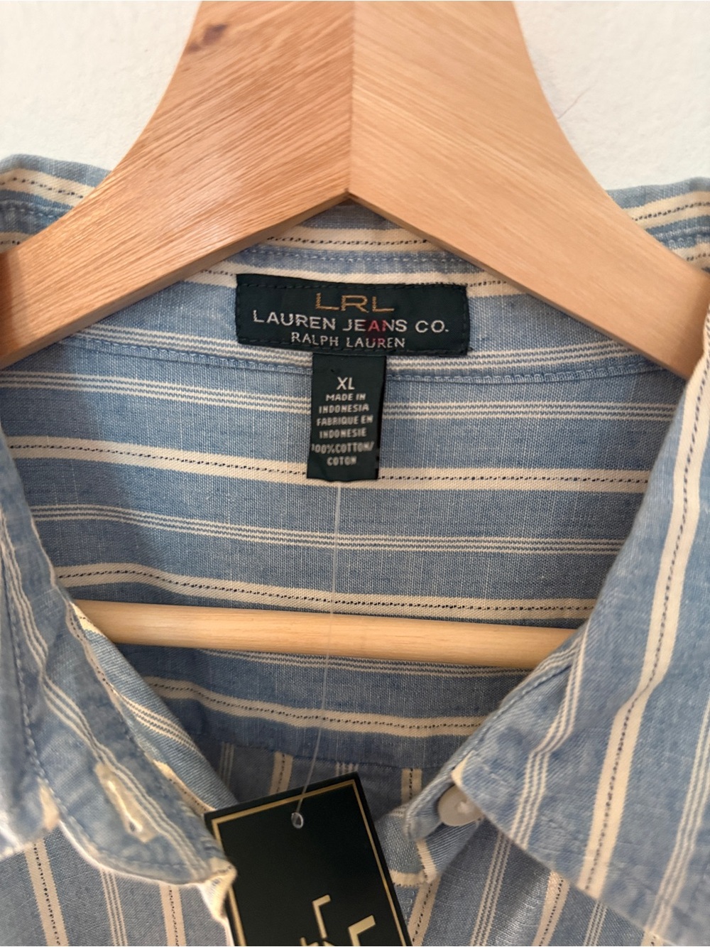 Reposhing Lauren Ralph Lauren Women’s Blue & White Striped Button-Down Shirt NWT - Picture 13 of 13